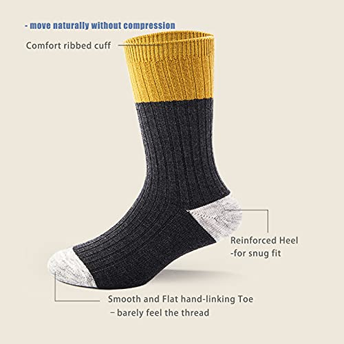 HowJoJo Big Boys Wool Socks Kids Winter Warm Thermal Crew Socks 6 Pack 10-13 Years - Image 3