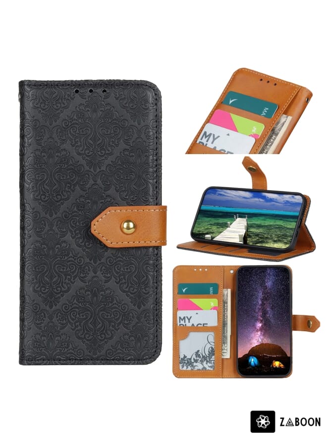 Zaboon Protective Case For Huawei nova 11 Pro 4G/nova 11 Ultra 4G European Floral Embossed Leather - Image 1