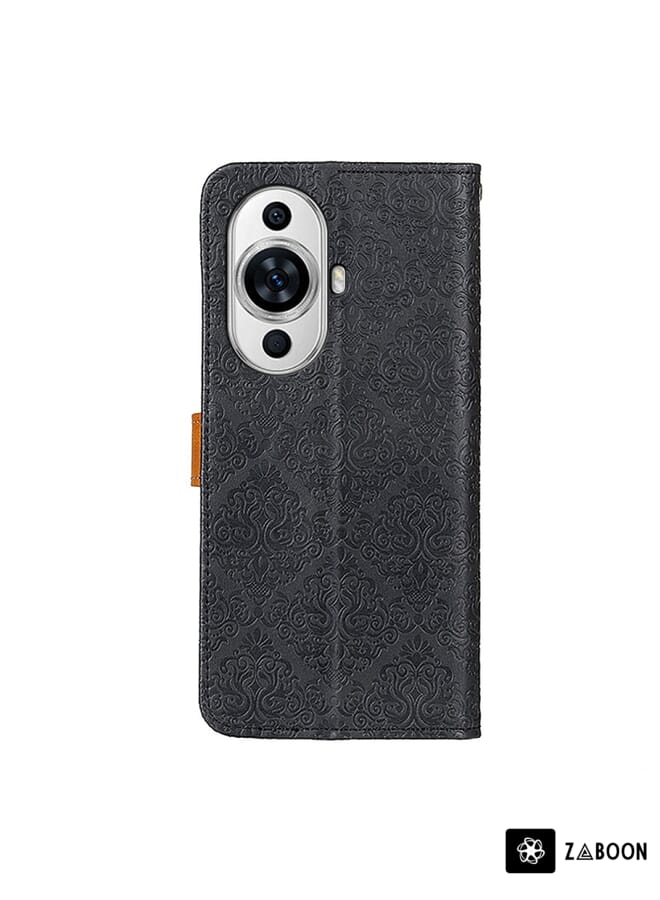 Zaboon Protective Case For Huawei nova 11 Pro 4G/nova 11 Ultra 4G European Floral Embossed Leather - Image 3