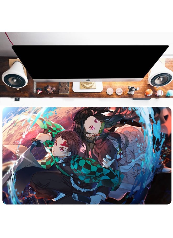 Generic - Anime Demon Slayer Collection Mouse Pad, Non-Slip Mousepad, Anime Mouse Pad, Gaming Mouse Pad, Large Mouse Pad, Extended Keyboard Mousepad with Non-Slip Base and Stitched Edge, 400mm×900mm - Image 1
