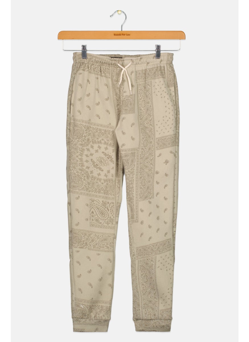 Kids Boy Drawstring Paisley Print Jogger Pants, Beige - pzsku/Z01408FF85256D3C47126Z/45/_/1737642535/9885a730-065b-4259-9506-07fbe870e70d