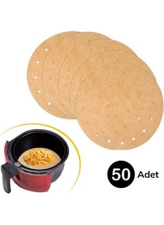 5DM 50 Pcs Air Fryer Baking Paper Disposable Air Fryer Non-Stick Oil Paper Perforated Model  - Image 1