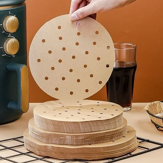 5DM 50 Pcs Air Fryer Baking Paper Disposable Air Fryer Non-Stick Oil Paper Perforated Model