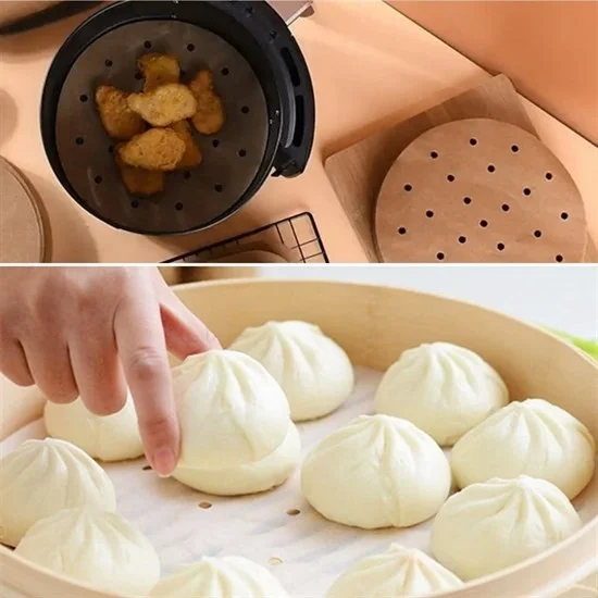 5DM 50 Pcs Air Fryer Baking Paper Disposable Air Fryer Non-Stick Oil Paper Perforated Model