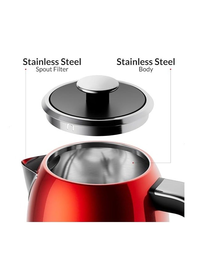 Feller Germany, Retro Style 1.7L Kettle with Thermometer, 2200 W, Stainless Steel Body, STRIX Controller, Dry Boil & Automatic Switch-Off, Ek200, (Red) - Image 2
