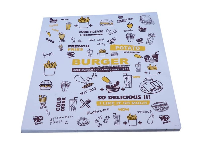 Inditradition Multipurpose Food Wrapping Paper (Pack of 250 Sheets, 11 x 12) - Junk Food Print - Image 5
