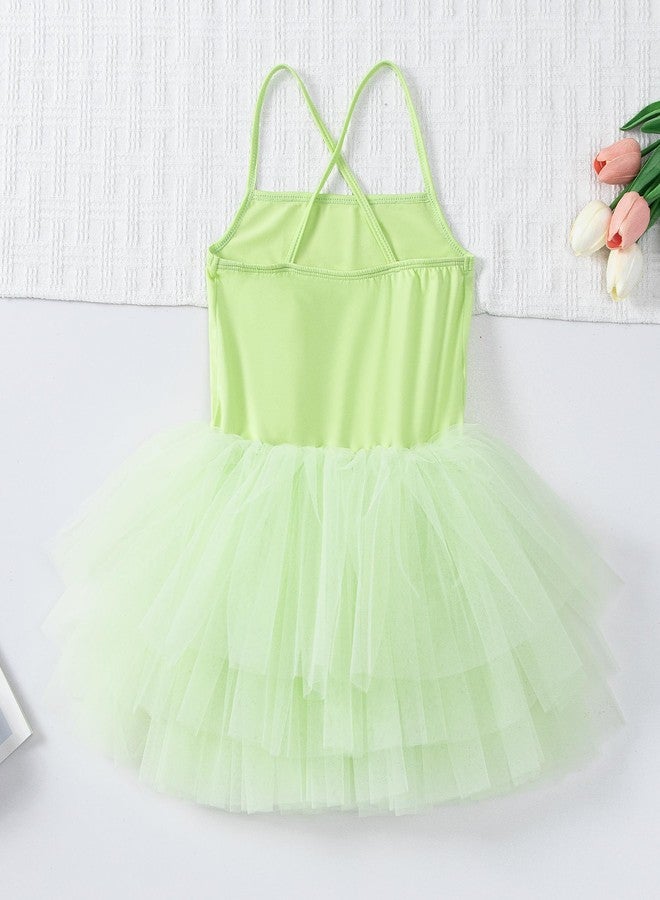 Tutu.kk Baby Girls Ballet Skirted Leotards Strap Tutu Dress Party Ballerina Outfitss for Dance Fruit Green 12-24 Months - Image 2