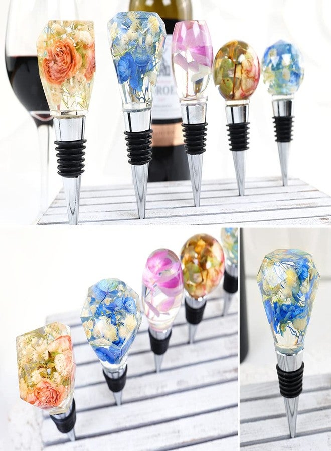 Wehous Silicone Resin Molds Set with 5PCS Wine Stoppers, 5PCS Wine Bottle Stopper Saver Mold, Crystal Gem Stone Epoxy Resin Mold, Geometric Spherical Silicone Molds for DIY Craft - Image 4