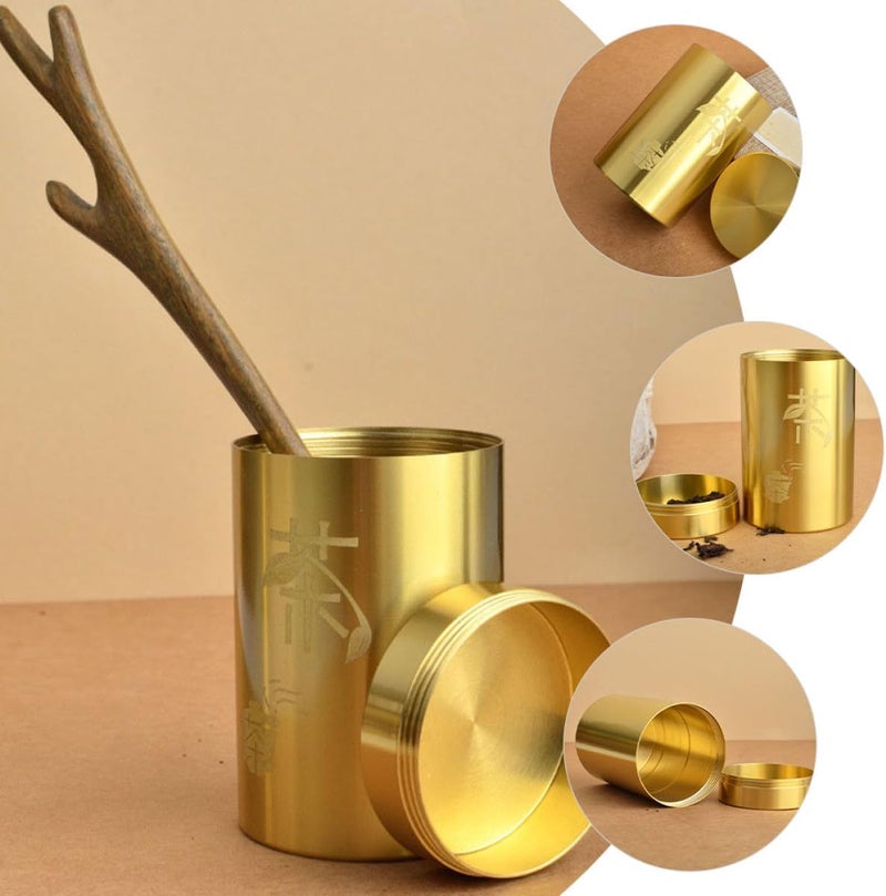 Economical varied design options Homoyoyo Brass Tea Canister with Airtight Lid round Loose Leaf Tea Container for Travel and Kitchen Storage Timely planned dispatch Multi-color available build Diverse requirement fit Salt mist resistant Dust proof Wide use selected material Well-engineered versatile build Elegant appearance Popular practical build Stable inert material One piece build In-Kingdom stored commodity Multi-source stock guarantee Light sturdy raw material Globally spread simple design Bulk storage easy optimized build Home & professional compatible Heavy load resistant Heat resistant Secure equipped warehouse Matte anti slip finish Multiple options Demand-based stock planning Coast & inland available - Image 4