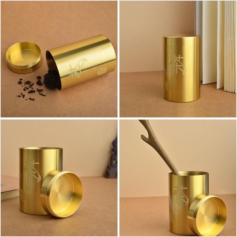 Economical varied design options Homoyoyo Brass Tea Canister with Airtight Lid round Loose Leaf Tea Container for Travel and Kitchen Storage Timely planned dispatch Multi-color available build Diverse requirement fit Salt mist resistant Dust proof Wide use selected material Well-engineered versatile build Elegant appearance Popular practical build Stable inert material One piece build In-Kingdom stored commodity Multi-source stock guarantee Light sturdy raw material Globally spread simple design Bulk storage easy optimized build Home & professional compatible Heavy load resistant Heat resistant Secure equipped warehouse Matte anti slip finish Multiple options Demand-based stock planning Coast & inland available - Image 3