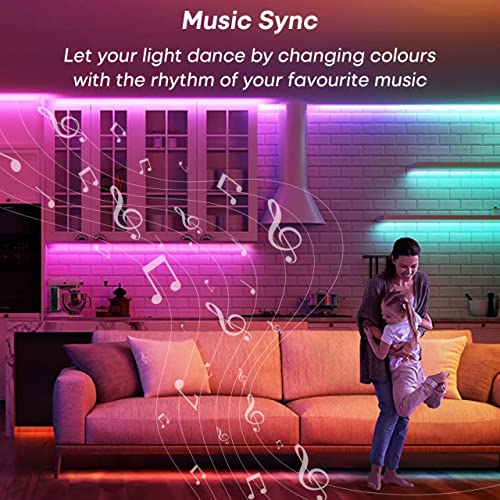 Home Mate HomeMate RGBIC Dreamcolor LED Strip, 5 Meters, App Control with Segmented Control Smart Color Picking, Music LED Lights | Works with Amazon Alexa, Google Assistant and Siri - Image 4