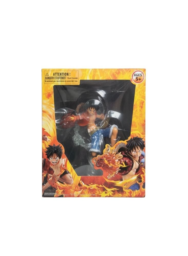 بريميم مجسم شخصية أنمي مع تأثيرات نارية ووضعية قتالية، لعبة نموذجية قابلة للتجميع - Image 1