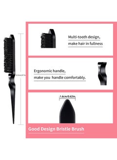 Goiple 3 Pieces Comb Set for Teasing, Edge & Back Brushing - Rat Tail & Edge Combs for Styling Women's Hair (Black)  - Image 3