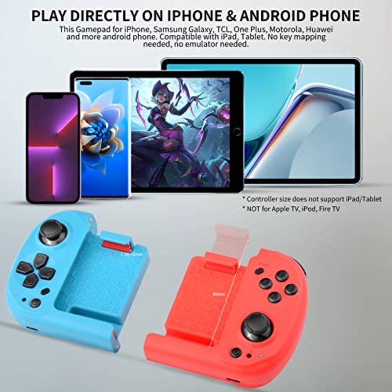 Phone Game Controller for iPhone iOS Android with Magnetic Storage, Mini Pocket Size Gamepad for iPhone 15/14/13, Samsung Galaxy 23/22/21, TCL, One Plus, Call of Duty Mobile, Genshin, Diablo - Image 2