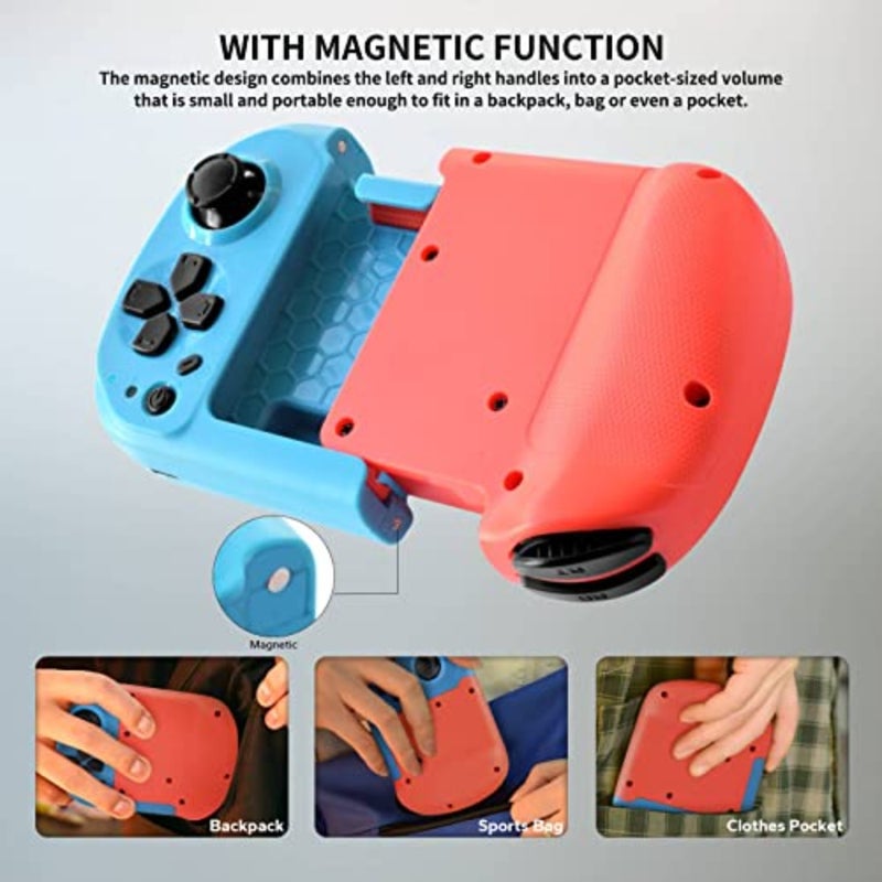Phone Game Controller for iPhone iOS Android with Magnetic Storage, Mini Pocket Size Gamepad for iPhone 15/14/13, Samsung Galaxy 23/22/21, TCL, One Plus, Call of Duty Mobile, Genshin, Diablo - Image 3