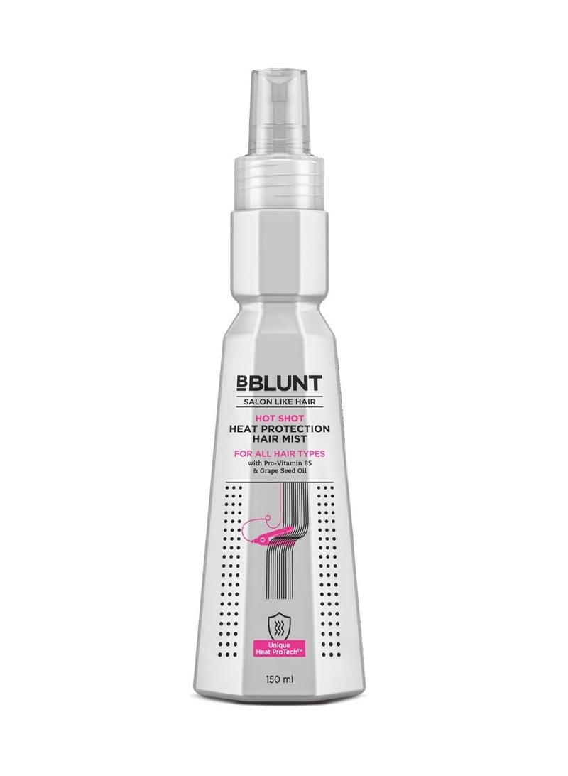 BBLUNT Hot Shot - Heat Protection Hair Mist - 150ml, No Sulphate, No Paraben, No SLS, with Grapeseed Oil & Provitamin B5 - Image 1