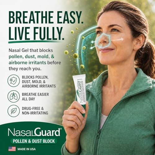 NasalGuard Airborne Particle Blocker Gel Filters Helps Block Pollen Dust Irritants Indoor Outdoor Use Travel Work DrugFree AlcoholFree 150 Uses Cool Menthol 10g - Image 3