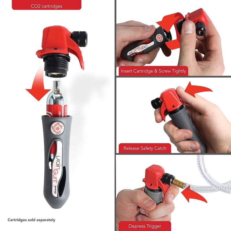 Diversitech GG-1 Drain Gun with Flexible Hose Pipe for A/C Condensate Lines, Air Conditioner Cleaner, Clears HVAC Clogs, Charcoal Grey, No Cartridges Included - Image 5