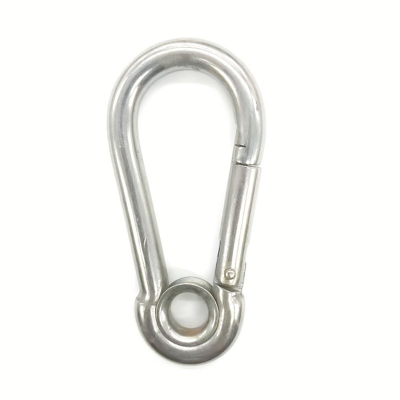 4pcs Silvery Heavy Duty Stainless Steel Snap Hooks with M5 Eye Rings Quick Connectors - Image 5