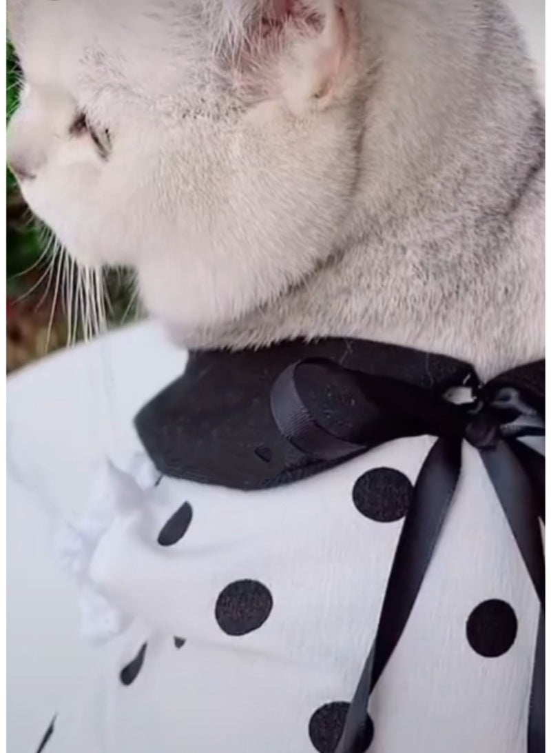 A.M Suitable for Dress Pet Dog Dress Cat Dress Dog Dress Summer Black and Whit - Image 5