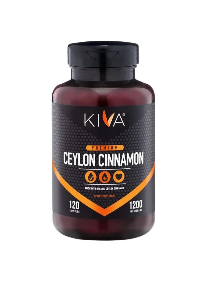 Kiva Premium Ceylon Cinnamon Powder Capsules (120 Veggie Capsules), Pure Ceylon Cinnamon from Sri Lanka, Vegan, Non-GMO, Gluten-Free - Image 1