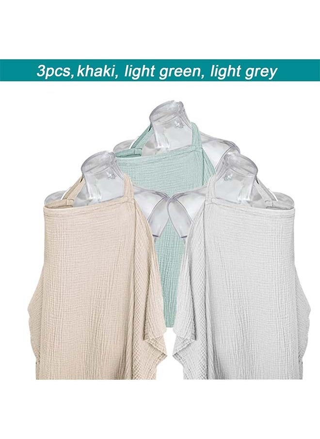 L&E Muslin Nursing Cover for Baby Breastfeeding, Marsheepy 100% Cotton Breathable Breastfeeding Cover with Wire Hoop,Breast Feeding Cover for Mom Nursing Apron,Multi-use Carseat Canopy  - Image 3
