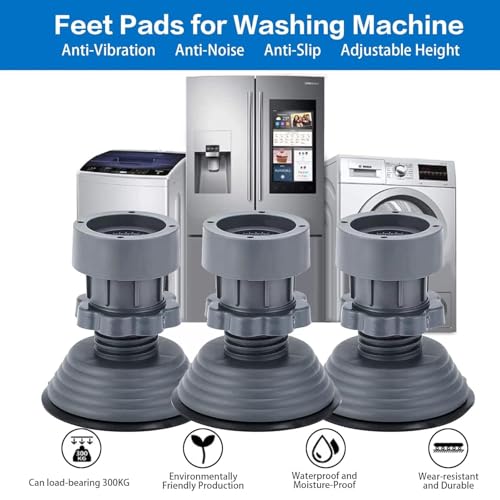 Leawall Upgraded Anti-Vibration Pads – Extra-Large Adjustable Feet for Washer, Dryer & Refrigerator – Shock Absorbing, Noise Cancelling & Pads for Maximum Stability Washing Machine Stand - Image 2