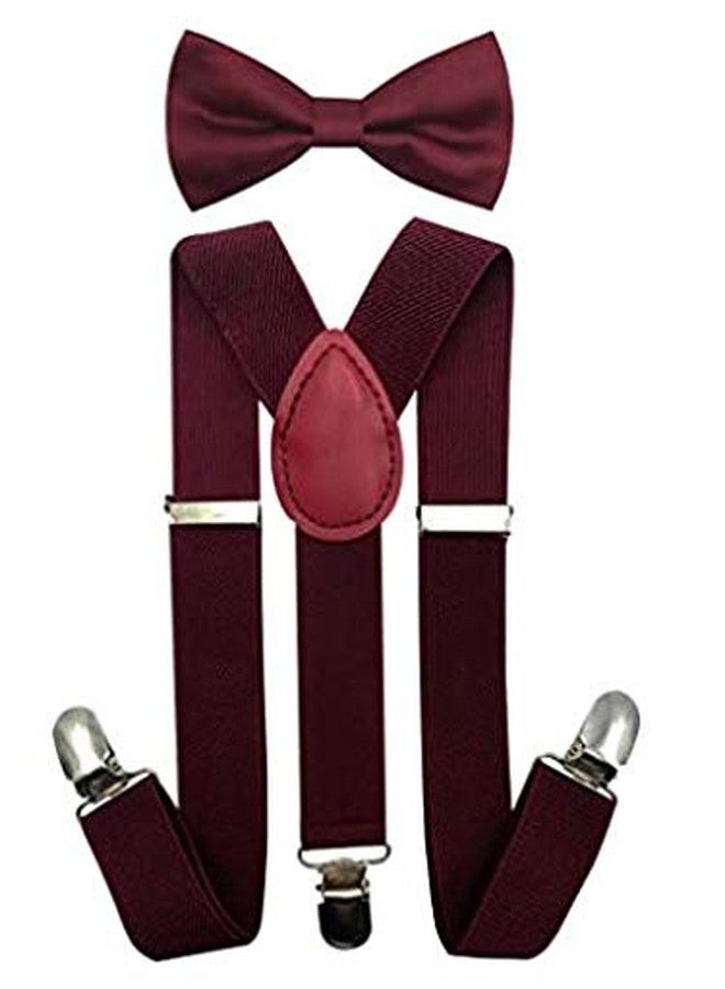 CLOTHERA Maroon Suspender and Bow Tie Set for Kids 5 to 15yrs - Image 1