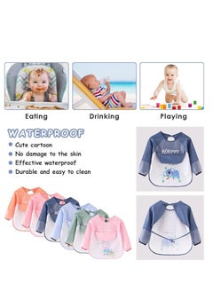 KASTWAVE Baby Bibs with Sleeves Waterproof Feeding Bibs, 3 Pcs Unisex Baby Bibs, Waterproof Bib for Toddlers, Machine Washable for Nursing Eating Playing Painting 6 Months to 3 Years Old  - Image 4