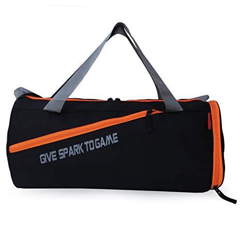 Sfane Gym Bags for Men with Separate Shoe Compartment Sports Gym Bag for Women Duffle Bags for Gym, Duffel Bags Sports Bag - Black & Orange - Image 3