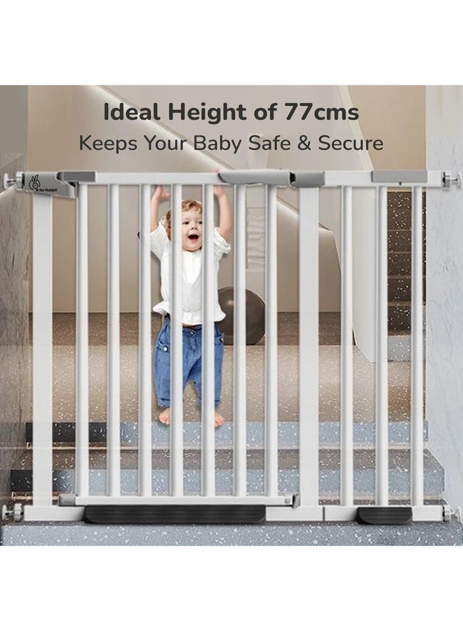 R for Rabbit Safe Guard Baby Safety Gate for Kids Auto Close Double Lock System for Toddler Security Door, Child Protection Barricade for Staircase, Kitchen, House & Balcony (76-83 cm) | White - Image 5