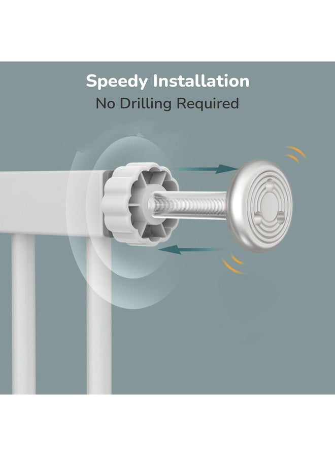 R for Rabbit Safe Guard Baby Safety Gate for Kids Auto Close Double Lock System for Toddler Security Door, Child Protection Barricade for Staircase, Kitchen, House & Balcony (76-83 cm) | White - Image 3