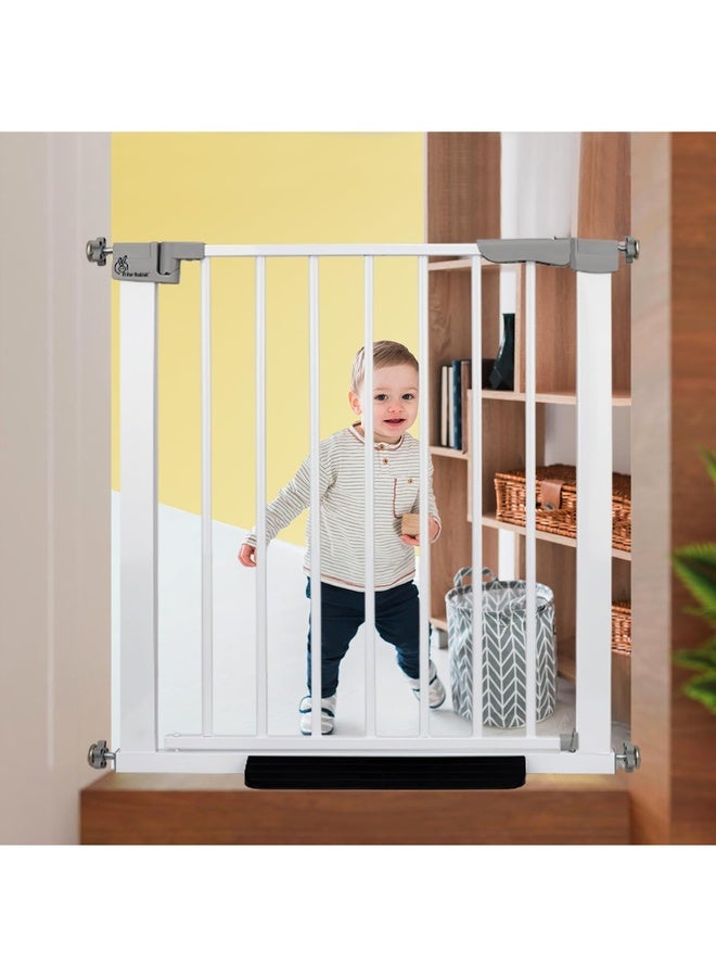 R for Rabbit Safe Guard Baby Safety Gate for Kids Auto Close Double Lock System for Toddler Security Door, Child Protection Barricade for Staircase, Kitchen, House & Balcony (76-83 cm) | White - Image 1
