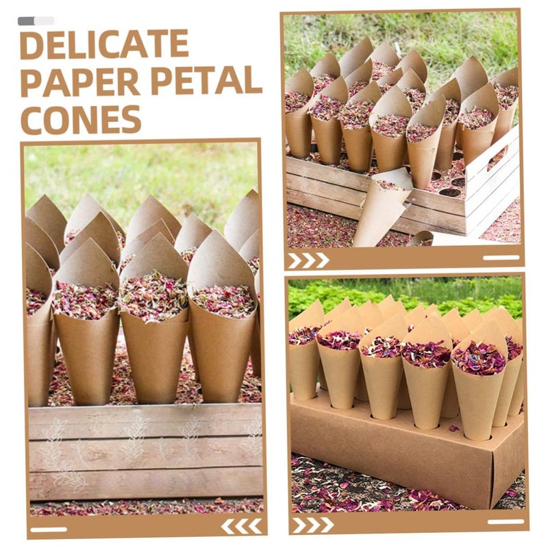 90Pcs Kraft Paper Confetti Cones Foldable Candy Bouquet Holders For Wedding Party Decor - Image 5