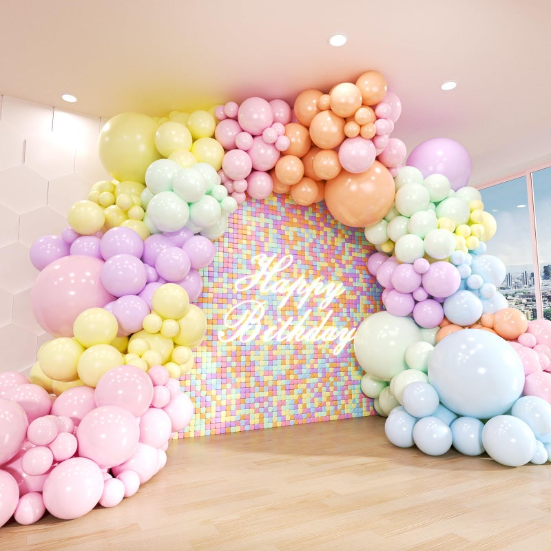 ADOINBY Pastel Balloon Arch Kit 174Pcs Macaron Assorted Colors Balloons and Stars Balloon Garland kit Different Size Balloons Kit for Baby Shower Birthday Wedding Easter Rainbow Party Decorations - Image 3