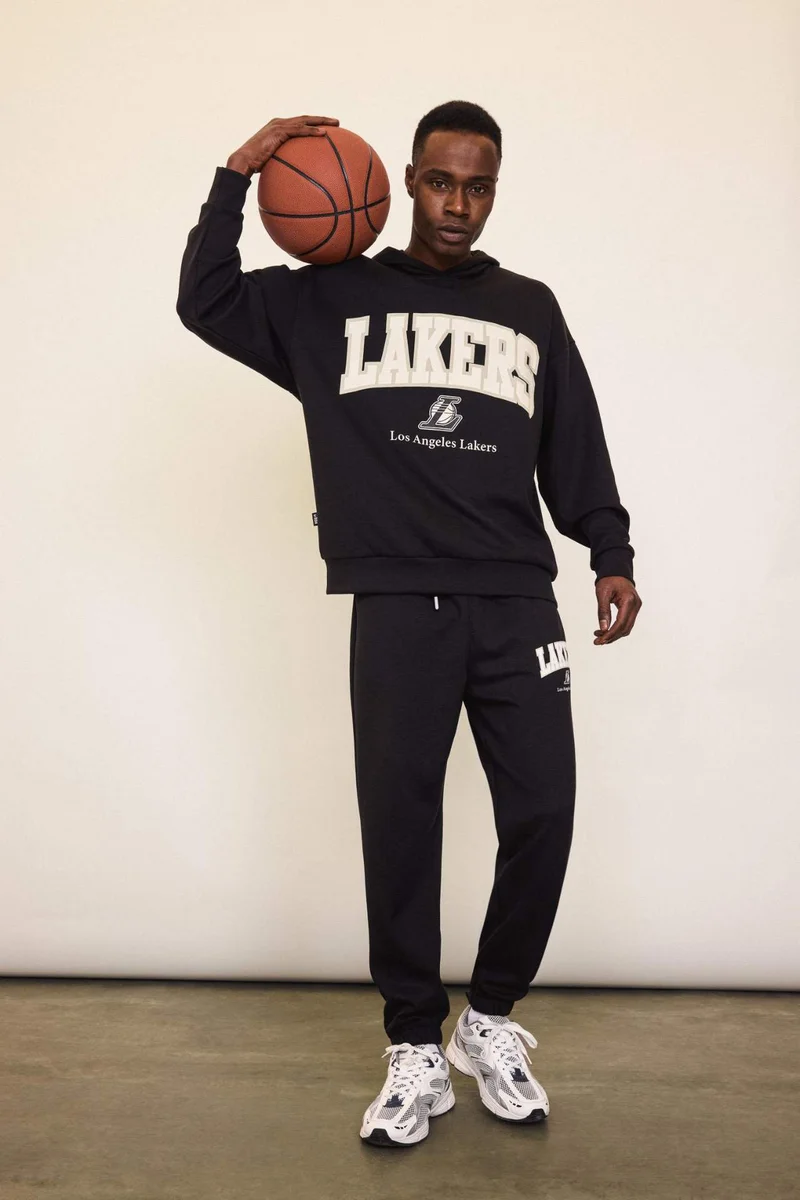 ديفاكتو DeFactoFit NBA Los Angeles Lakers Standard Fit Scuba Fabric Sports Jogger Sweatpants