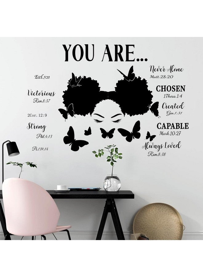 Chinco Black Girl Wall Stickers Inspirational Quote Wall Decal For Girls Bedroom Room Decor African American Motivational Saying Positive Sticker Teens Girl Bedroom Wall Art Women Wall Decals (Elegant Style) - Image 2
