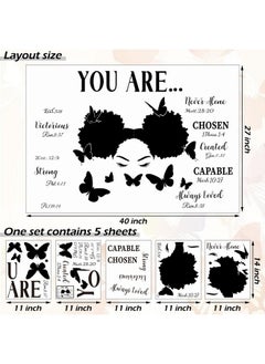 Chinco Black Girl Wall Stickers Inspirational Quote Wall Decal For Girls Bedroom Room Decor African American Motivational Saying Positive Sticker Teens Girl Bedroom Wall Art Women Wall Decals (Elegant Style)  - Image 3