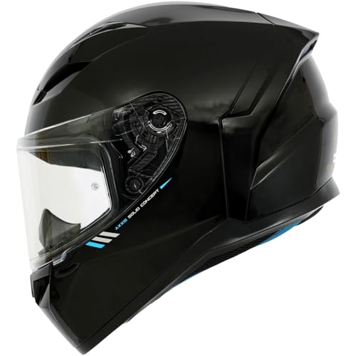 AXXIS Segment Solid Full Face Helmet | ISI & DOT Certified | Aerodynamic Shell | Anti-Scratch Visor | Motorcycle Helmet for Men & Women (Black Gloss, M) - Image 1