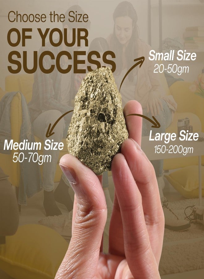 REBUY Natural Golden Pyrite Raw Stone Original for Wealth Attraction | Business Luck | Vastu Correction | Home Decor Items Meditation | 50 to 200 Grams | 1 Piece - Image 3