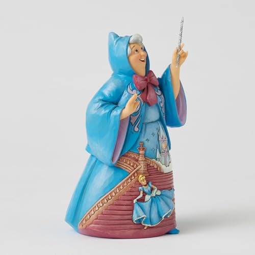 Enesco Disney Traditions by Jim Shore Cinderella Fairy Godmother Holding Wand Figurine 63 Inch Multicolor - Image 3