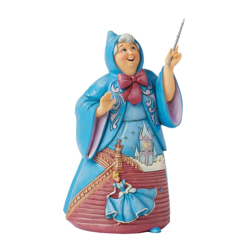 Enesco Disney Traditions by Jim Shore Cinderella Fairy Godmother Holding Wand Figurine 63 Inch Multicolor - Image 2