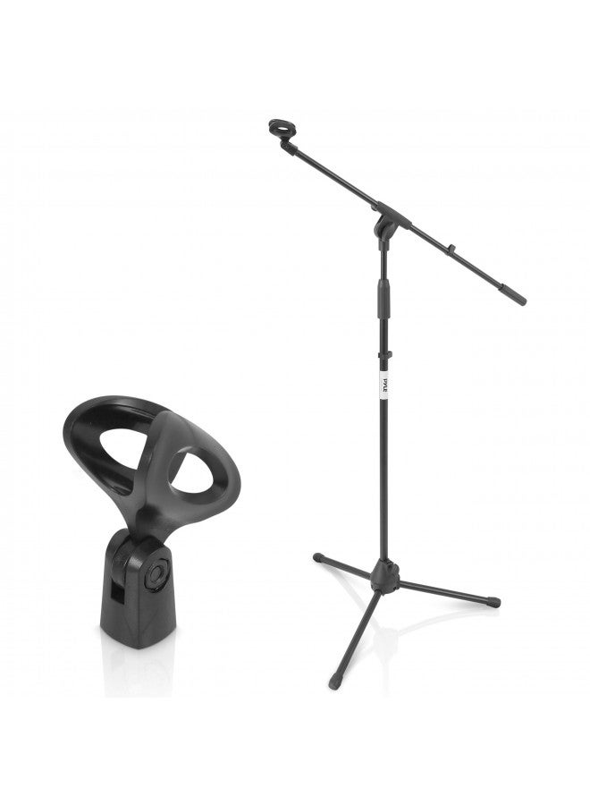 Pyle Pyle Foldable Tripod Microphone Stand - Universal Mic Mount and Height Adjustable from 37.5'' to 65.0'' Inch High w/ Extending Telescoping Boom Arm Up to 28.0'' - Knob Tension Lock Mechanism PMKS3 - Image 1