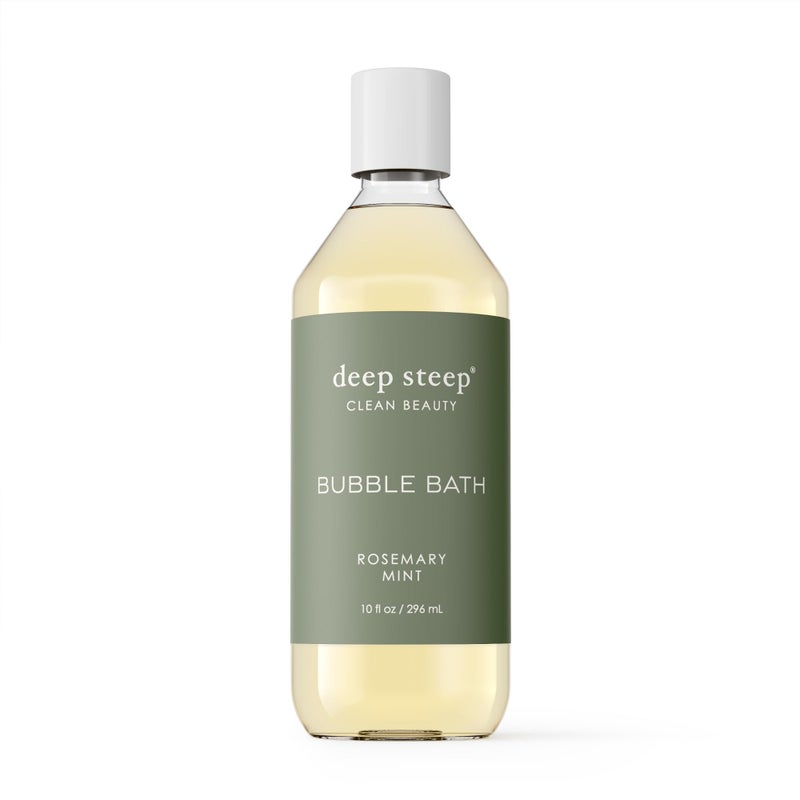 Deep Steep Bubble Bath Rosemary Mint 10 oz  Soothing Soak with Shea Butter Argan Oil Aloe Vera  Coconut Oil  Vegan SulfateFree PHBalanced Clean Beauty