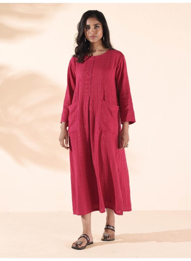 trueBrowns trueBrowns Carrot Cotton Dobby Pocket Dress  - Image 3