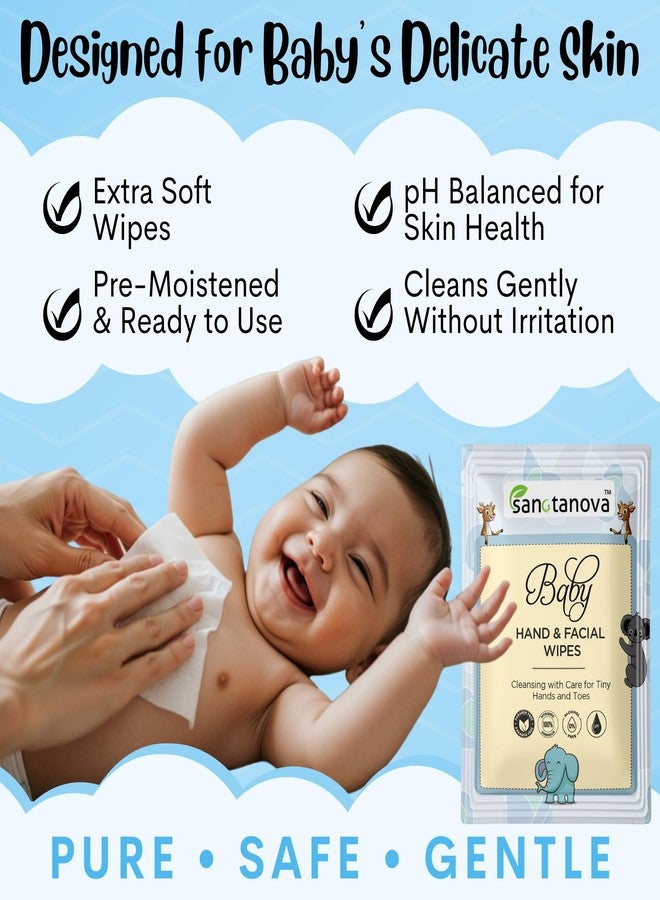 SANCTANOVA Individually Wrapped Wet Wipes for Baby - 100 Single-Use Sachets (Pack of 4 × 25) | Soft & Gentle Pure Water Wipes | Aloe Vera & Chamomile |Alcohol-Free Baby Wet Wipes |Unscented & Hygienic - Image 3