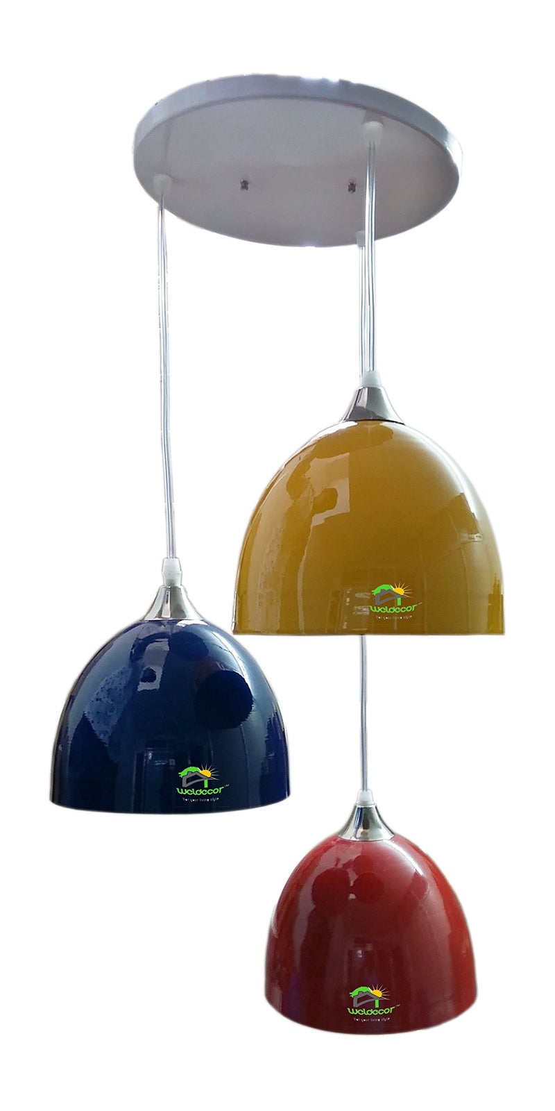 Weldecor Decorative Modern Set of 3 lamp Ceiling pendent Night lamp jhoomer Chandelier Hanging led Bulb Antique Decorative for Living Dining Bed Room Hall in Home Hanging lamp (style7) - Image 1