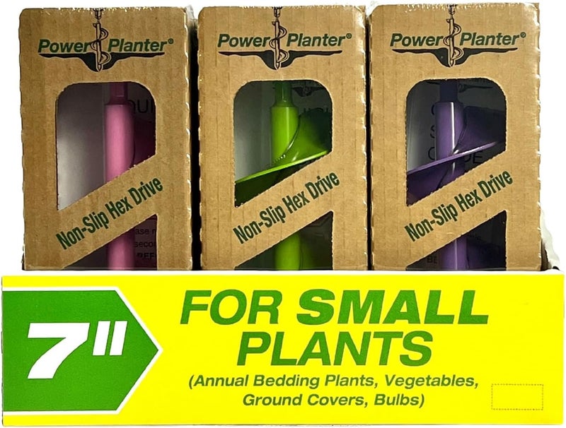 Power Planter أداة حفر المصابيح وأدوات زراعة النباتات - مثقاب حديقة 3"x7" مع محرك سداسي غير قابل للانزلاق 3/8"، مثقاب زراعة ملحوم يدويًا، أدوات حفر الأرض، حتى عمق 6" (بنفسجي) - Image 5