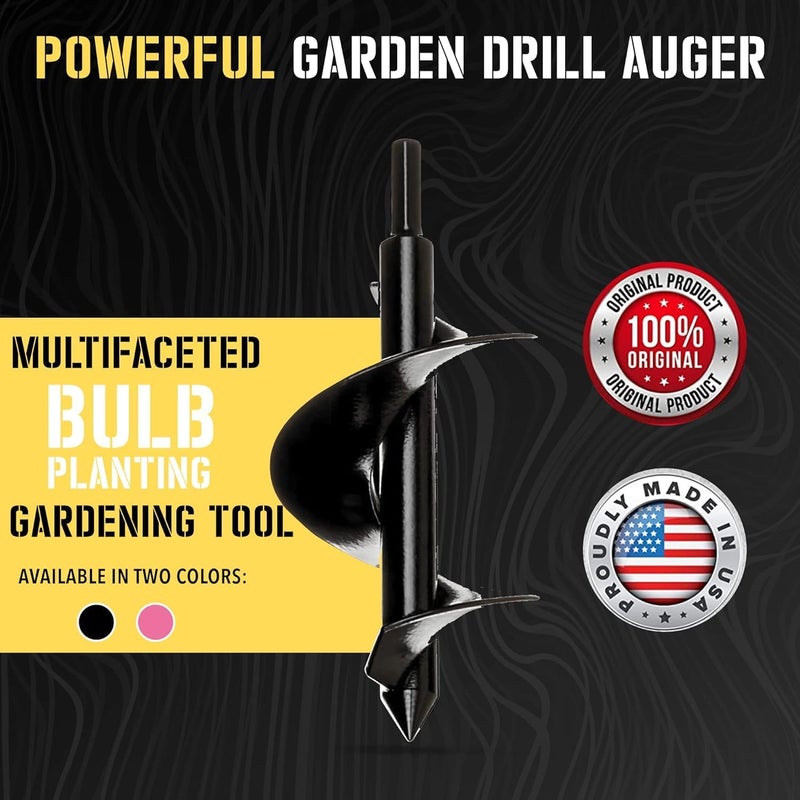 Power Planter أداة حفر المصابيح وأدوات زراعة النباتات - مثقاب حديقة 3"x7" مع محرك سداسي غير قابل للانزلاق 3/8"، مثقاب زراعة ملحوم يدويًا، أدوات حفر الأرض، حتى عمق 6" (بنفسجي) - Image 3