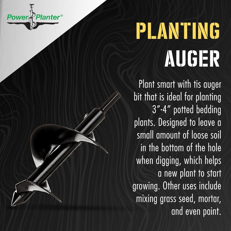 Power Planter أداة حفر المصابيح وأدوات زراعة النباتات - مثقاب حديقة 3"x7" مع محرك سداسي غير قابل للانزلاق 3/8"، مثقاب زراعة ملحوم يدويًا، أدوات حفر الأرض، حتى عمق 6" (بنفسجي) - Image 4